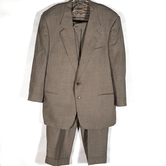 Valentino Other - Valentino Tan Plaid Tweed Made in Italy Italian Jacket Full Suit